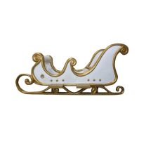 4.5' 4 Seater Santa Sleigh - White and Gold