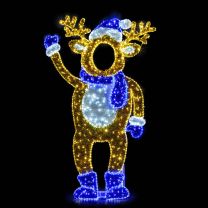 6' 8" 2D LED Papa Deer - Photo Op Display Lit