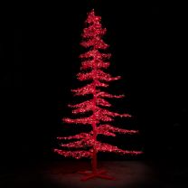 7' Ice Sculpture Christmas Tree - Red