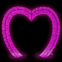 12' LED Valentine Hearts Walkthrough - Pink Twinkle