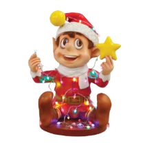 2' Santa Elf with Lights - Red