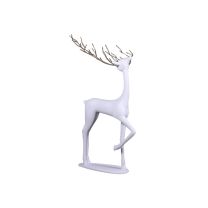 5' Standing Deer - Head Looking Up - Matte White