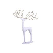 5' Standing Deer - Head Looking Straight - Matte White