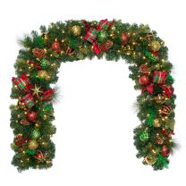 9'X14" Pre-Decorated Garland - Classic Holiday - Warm White