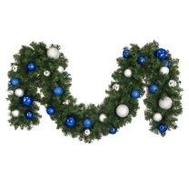 Decorated 9' x 14" Garland Unlit