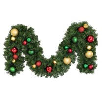 Decorated 9' x 14" Garland Unlit