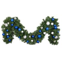 Decorated 9' x 18" Garland Unlit