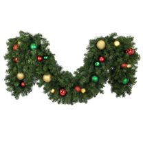 Decorated 9' x 18" Garland Unlit