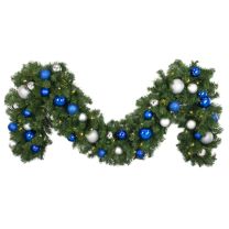 Decorated 9' x 18" Garland Lit