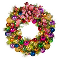 60" Pre-Decorated Wreath - Royal Jewel - Warm White