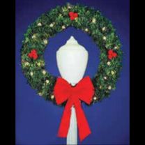 4' Wreath with Bow - LED Christmas Lamp Post