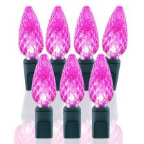 70 Light Pink C6 LED Christmas Lights