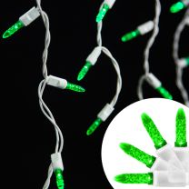 LED Icicle Lights - 70 Light Set - Green