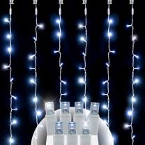 20 Light Pure White Twinkle 5MM Curtain Lights