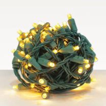 70 Light Yellow 5 mm Wide Angle Conical LED Christmas Lights - Balled