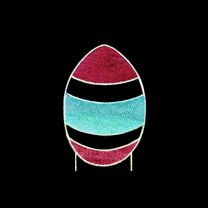 Turquoise and Magenta Glitter Mesh Easter Egg with Pink Rope Light