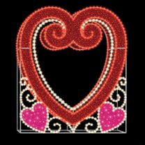 Valentine Photo Frame with Scroll Accents - 2D Glitter Mesh