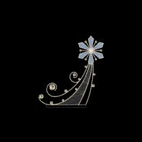 Rising Snowflake with Ornamentation - Left