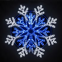 36" Frost Snowflake - Pure White and Blue