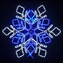 36" Star Snowflake - Pure White and Blue