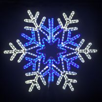 36" Vale Snowflake - Pure White and Blue