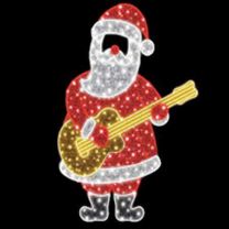 6.5' 2D LED Rockin' Santa - Photo Op Display