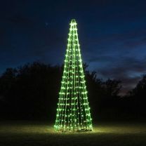 30' Commercial Tree of Lights with LED Retrofit Bulbs - Green