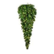 44" Deluxe Oregon Fir Teardrop Spray - Lit - Bow Option Available