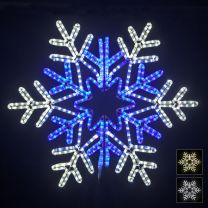 48" Vale Snowflake - Pure White and Blue