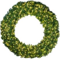 144" Deluxe Oregon Fir Wreath - Lit with Warm White LEDs