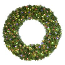 48" Lit Multi Deluxe Oregon Fir Wreath - Bow Option Available