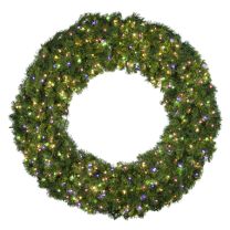 60" Lit Multi Deluxe Oregon Fir Wreath - Bow Option Available