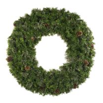 60" Unlit Deluxe Mixed Pine Wreath - Bow Option Available