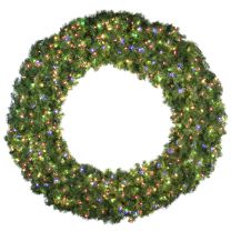 72" Lit Multi Deluxe Oregon Fir Wreath - Bow Option Available