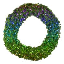 72" Twinkly Pro RGBW Deluxe Oregon Fir Wreath - Bow Option Available