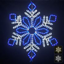 48" Winter Snowflake - Pure White and Blue