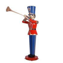 9' Toy Soldier w/Trumpet – Red, Blue and Champagne