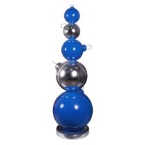 7' Ornament Stack - Blue/Silver