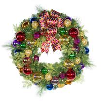 48" Pre-Decorated Wreath - Royal Jewel - Warm White