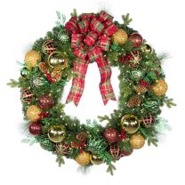 48" Pre-Decorated Wreath - Classic Holiday Warm White