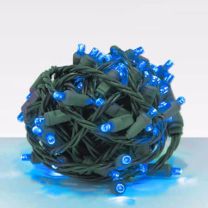 70 Light Blue 5 mm Wide Angle Conical LED Christmas Lights - Balled