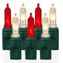 70 Light T5 Smooth Warm White & Red LED Christmas Lights