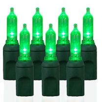 T5 Smooth - 100 Bulb Count, 4" Spacing - Green - Green Wire