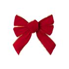 8" Red Velvet with Gold Trim Christmas Bow