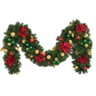 Decorated 9' x 14" Garland Unlit