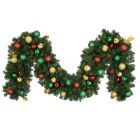 Decorated 9' x 14" Garland Unlit