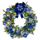 48" Pre-Decorated Wreath - Sapphire Sky - Warm White