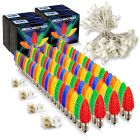 Light Line Kit - SPT-1 C9 100' White Cord, 12" spacing, 100 Multi Bulbs, with 4 Male and Female Slide on Plugs