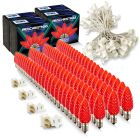 Light Line Kit - SPT-1 C9 100' White Cord, 12" spacing, 100 Red Bulbs, with 4 Male and Female Slide on Plugs