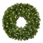 36" Deluxe Oregon Fir Wreath -  Lit with Pure White LEDs - No Bow